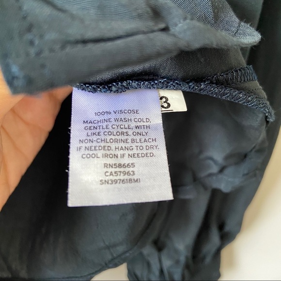 Something Navy Easy Volume Top Blouse Navy Blue - Picture 5 of 6